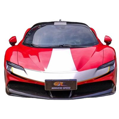 Pour la Ferrari SF90 Kit de carrosserie en fibre de carbone sèche SF90 OEM Style Fibre de carbone avant lèvre diffuseur spoiler jupe latérale