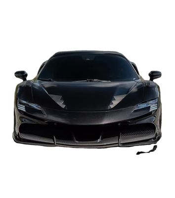SF90 Ferrari Carrosserie en fibres de carbone 1016 Style L'entrée d'air de la lèvre avant Noir Spoiler Fender
