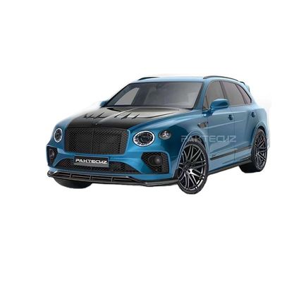 Auto bleu Bentley Bentayga Body Kit Widebody Fibre de carbone avant diffuseur de lèvres à voile