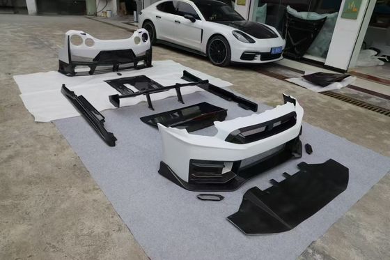 Nissan GTR Carrosserie en fibres de carbone Kit GTR r35 Mise à niveau 2024nismo style avant et arrière spoilers de pare-chocs pare-chocs de capot