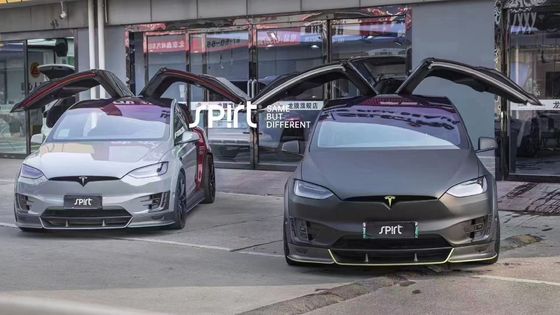 Tesla modèle X Kit de carrosserie en fibre de carbone modèle X Diffuseur de lèvre avant en fibre de carbone