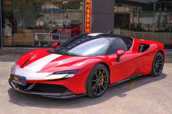 Pour la Ferrari SF90 Kit de carrosserie en fibre de carbone sèche SF90 OEM Style Fibre de carbone avant lèvre diffuseur spoiler jupe latérale