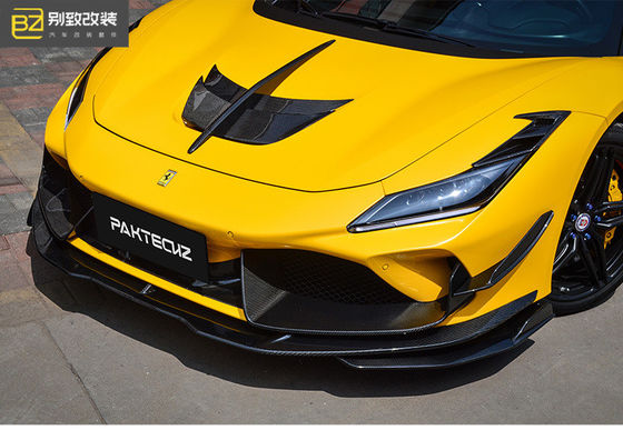 Kit de fibre de carbone de style Paktechz pour Ferrari F8 Kit de carrosserie en fibre de carbone avant pelle arrière diffuseur spoiler