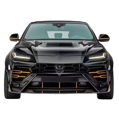 Pour Lamborghini Urus Kit de carrosserie en fibre de carbone Urus amélioré style VORS Carrosserie en fibre de carbone à lèvres avant diffuseur spoiler Hood avec corps large