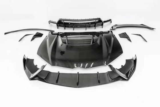 Pour Lamborghini Urus Kit de carrosserie en fibre de carbone Urus amélioré style VORS Carrosserie en fibre de carbone à lèvres avant diffuseur spoiler Hood avec corps large