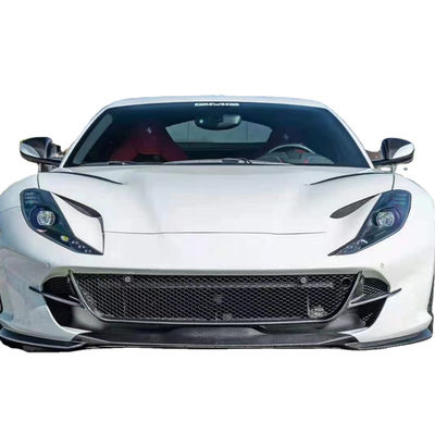 Fibre de carbone sèche pour Ferrari 812 Kit de carrosserie en fibre de carbone 812 Nivic style amélioré Diffuseur de lèvre avant Spoiler Hood