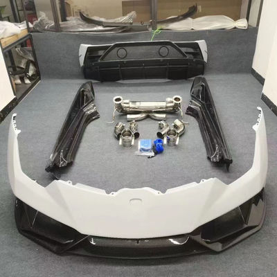 Kit de carrosserie en fibre de carbone de style EVO blanc remplace le pare-chocs avant et arrière