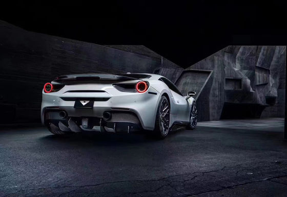 Pour la Ferrari 488 Kit de carrosserie en fibre de carbone 488 Modélisé Vors Style Carrosserie en fibre de carbone à lèvres avant diffuseur de spoiler
