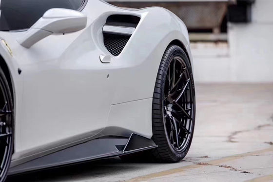 Pour la Ferrari 488 Kit de carrosserie en fibre de carbone 488 Modélisé Vors Style Carrosserie en fibre de carbone à lèvres avant diffuseur de spoiler