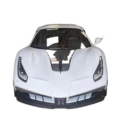 Pour Ferrari 488 Kit de carrosserie en fibre de carbone 488 Modèle mis à niveau Misha Avant et arrière pare-chocs Spoiler Hood Carrosserie en fibre de carbone