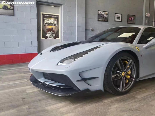 Pour Ferrari 488 Kit de carrosserie en fibre de carbone 488 Modèle mis à niveau Misha Avant et arrière pare-chocs Spoiler Hood Carrosserie en fibre de carbone