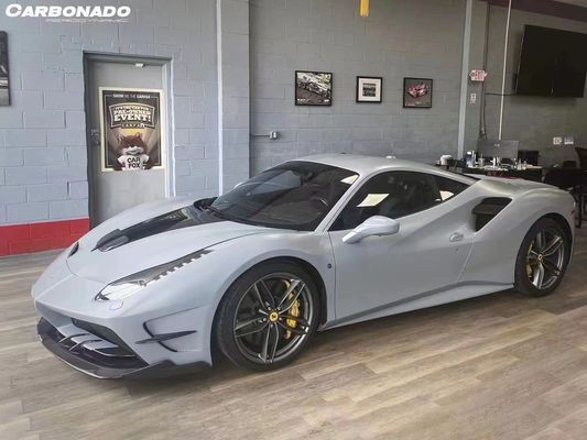 Pour Ferrari 488 Kit de carrosserie en fibre de carbone 488 Modèle mis à niveau Misha Avant et arrière pare-chocs Spoiler Hood Carrosserie en fibre de carbone