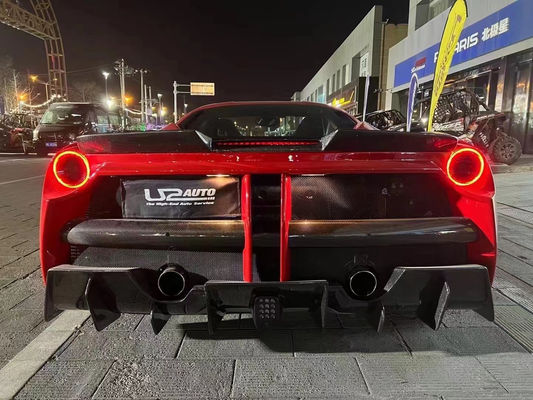 Pour Ferrari 488 Kit de carrosserie en fibre de carbone 488 Modèle mis à niveau Misha Avant et arrière pare-chocs Spoiler Hood Carrosserie en fibre de carbone