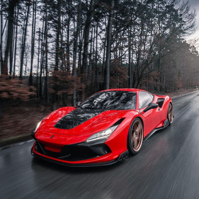 Pour la Ferrari F8 Kit de carrosserie en fibres de carbone F8 Kit de carrosserie amélioré KEYVANY style avant pelle diffuseur spoiler