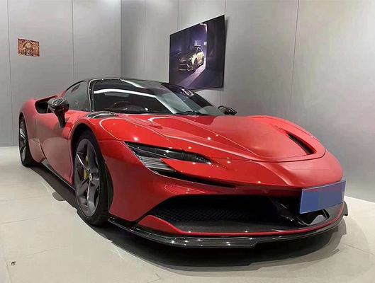 Pour la Ferrari SF90 Kit de carrosserie en fibre de carbone sèche SF90 RH Style Carrosserie en fibre de carbone à l'avant du diffuseur de lèvres Spoiler côté jupe