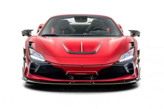 Pièces automobiles pour Ferrari F8 Fibre de carbone Kit de carrosserie F8 Mise à niveau MSY Style avant pelle Diffuseur Spoiler côté jupe kit de carrosserie