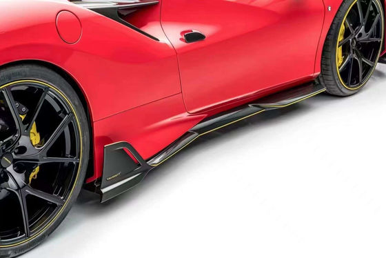 Pièces automobiles pour Ferrari F8 Fibre de carbone Kit de carrosserie F8 Mise à niveau MSY Style avant pelle Diffuseur Spoiler côté jupe kit de carrosserie