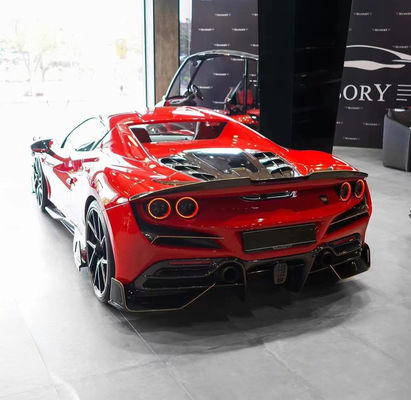 Pièces automobiles pour Ferrari F8 Fibre de carbone Kit de carrosserie F8 Mise à niveau MSY Style avant pelle Diffuseur Spoiler côté jupe kit de carrosserie