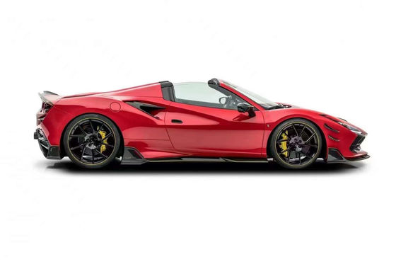 Pièces automobiles pour Ferrari F8 Fibre de carbone Kit de carrosserie F8 Mise à niveau MSY Style avant pelle Diffuseur Spoiler côté jupe kit de carrosserie