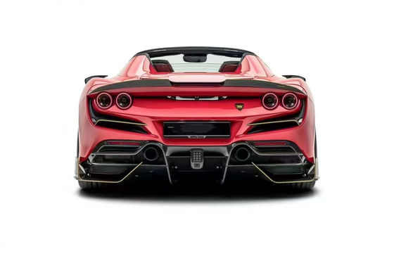 Pièces automobiles pour Ferrari F8 Fibre de carbone Kit de carrosserie F8 Mise à niveau MSY Style avant pelle Diffuseur Spoiler côté jupe kit de carrosserie