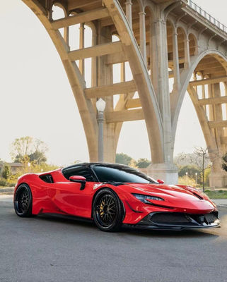 Pour Ferrari SF90 Kit de carrosserie en fibre de carbone SF90 Upgrade RYFT Style Jump Down Front Lip Diffuser Spoiler Body Kit