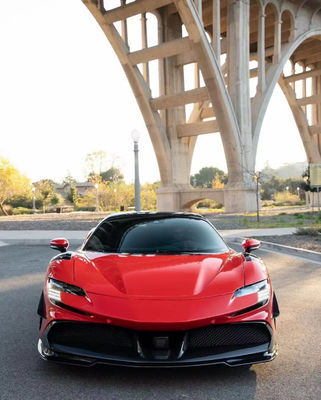 Pour Ferrari SF90 Kit de carrosserie en fibre de carbone SF90 Upgrade RYFT Style Jump Down Front Lip Diffuser Spoiler Body Kit