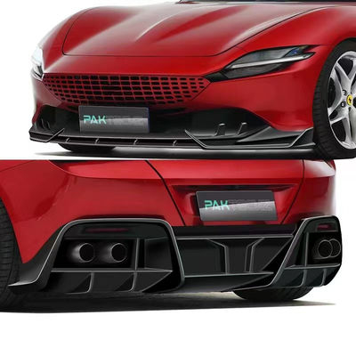 Fibre de carbone sèche pour Ferrari ROMA Corps en fibre de carbone KitROMA Corps en fibre de carbone Diffuseur de lèvre avant Spoiler Hood Grill Kit