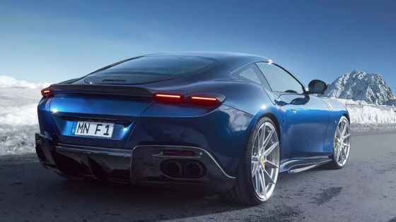 Pour la Ferrari Roma, le kit de carrosserie en fibre de carbone, le kit de carrosserie en fibre de carbone, le diffuseur de lèvres avant, le spoiler, la jupe latérale.