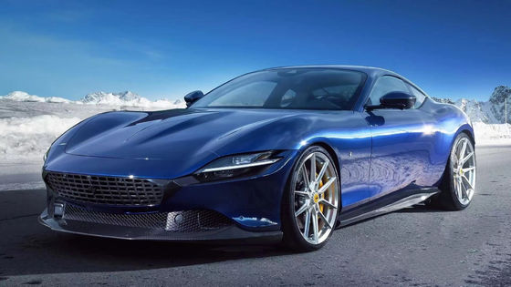 Pour la Ferrari Roma, le kit de carrosserie en fibre de carbone, le kit de carrosserie en fibre de carbone, le diffuseur de lèvres avant, le spoiler, la jupe latérale.