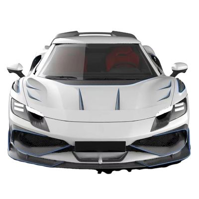 296GTB Ferrari Kit Car Body 2021 Fibre de carbone sèche Diffuseur de pare-chocs avant de voiture
