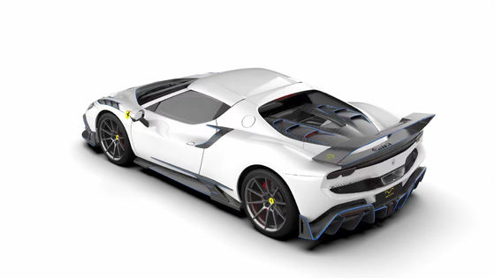 296GTB Ferrari Kit Car Body 2021 Fibre de carbone sèche Diffuseur de pare-chocs avant de voiture
