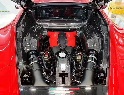 488 Ferrari Body Kit Bouclier de moteur en fibre de carbone sèche OEM Cap d'huile en fibre de carbone