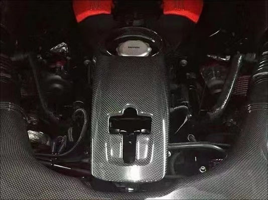 488 Ferrari Body Kit Bouclier de moteur en fibre de carbone sèche OEM Cap d'huile en fibre de carbone
