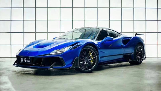Blue F8 Ferrari Body Kit F8 MSY Style Front Bumper Lip Body Kit Spoiler Jupe latérale