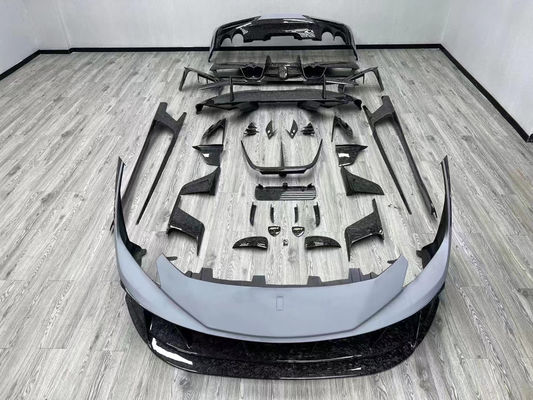 Blue F8 Ferrari Body Kit F8 MSY Style Front Bumper Lip Body Kit Spoiler Jupe latérale