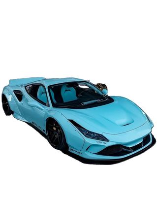 F8 Ferrari Auto Body Kit LB Style Spoiler en fibre de carbone bleue large de la lèvre