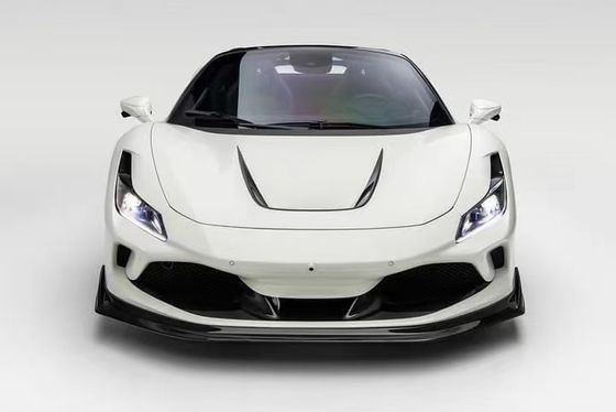 F8 Ferrari Carbon Car Body Kit VOS Style PP Spoiler à lèvres en fibre de carbone avec capot