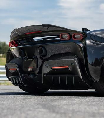 SF90 Ferrari Carrosserie en fibres de carbone 1016 Style L'entrée d'air de la lèvre avant Noir Spoiler Fender