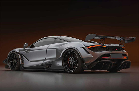 Fibre de carbone sèche pour McLaren 720s Spoiler de fibre de carbone 720s Aile de spoiler de fibre de carbone améliorée de style PD