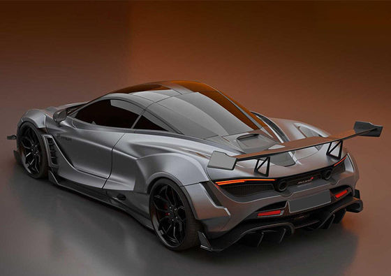 Fibre de carbone sèche pour McLaren 720s Spoiler de fibre de carbone 720s Aile de spoiler de fibre de carbone améliorée de style PD