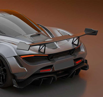 Fibre de carbone sèche pour McLaren 720s Spoiler de fibre de carbone 720s Aile de spoiler de fibre de carbone améliorée de style PD