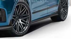 Auto bleu Bentley Bentayga Body Kit Widebody Fibre de carbone avant diffuseur de lèvres à voile