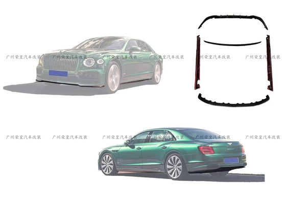 Flying Spur Bentley Body Kit W12 Style Kit de lèvres en fibre de carbone 2019 Spoiler diffuseur Jupe latérale