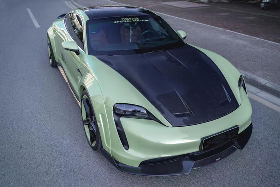 Nouveau produit pour Porsche Taycan Kit de carrosserie en fibres de carbone Taycan large carrosserie avant pelle jupe latérale spoiler diffuseur