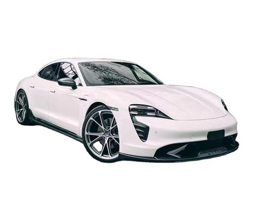 Pour Porsche Taycan Kit de carrosserie en fibres de carbone Taycan Upgrade Tech Style Carrosserie en fibres de carbone à l'avant du diffuseur de lèvres Spoiler côté jupe
