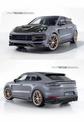 Pour Porsche Cayenne Kit de carrosserie en fibres de carbone Cayenne Fibre de carbone Diffuseur de lèvres avant Spoiler Haute aile Hood Jupe latérale