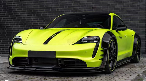 Pour Porsche Taycan Kit large-body Taycan améliore le style PD en fibre de carbone Lips diffuseur avant Spoiler côté jupe Arche de roue