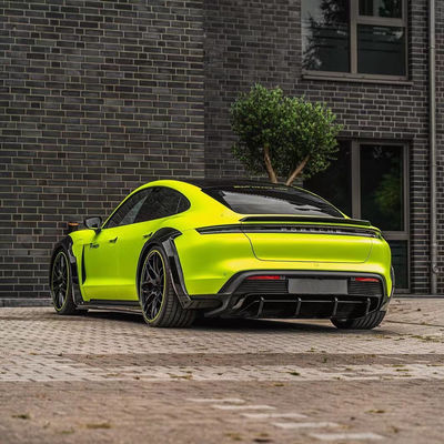 Pour Porsche Taycan Kit large-body Taycan améliore le style PD en fibre de carbone Lips diffuseur avant Spoiler côté jupe Arche de roue