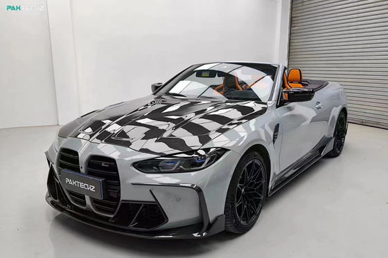 Pour la BMW G80 G82M3 M4 Kit de carrosserie en fibre de carbone G80 G82M3 M4 Modifié Paktechz Style Diffuseur de lèvres avant Spoiler Hood