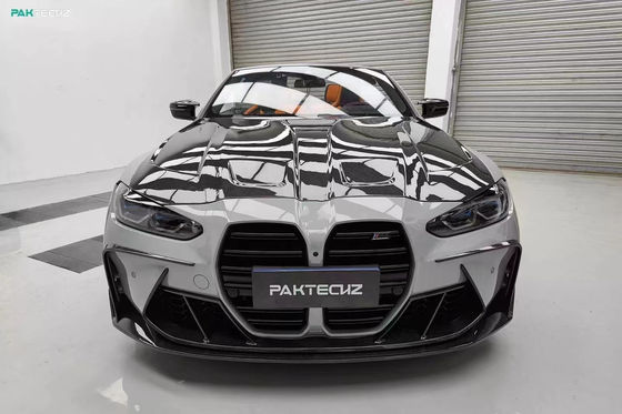 Pour la BMW G80 G82M3 M4 Kit de carrosserie en fibre de carbone G80 G82M3 M4 Modifié Paktechz Style Diffuseur de lèvres avant Spoiler Hood